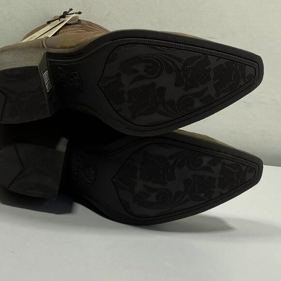 NEW ARIAT Womens Chandler Cowboy Boots Size 7.5C Ankle X-Toe  Mid Heel Brown - Picture 11 of 14